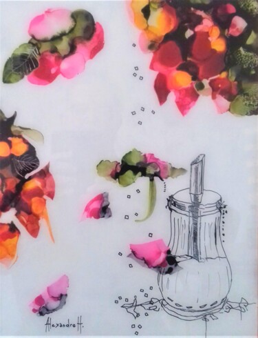 Painting titled "Le goût des fraises…" by Alexandre H., Original Artwork, Acrylic