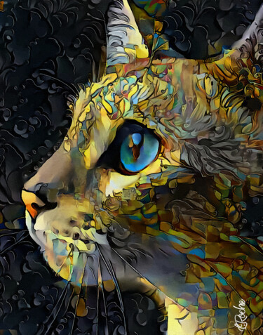 Jérouk, cat - Mix media - 70 x 50 cm