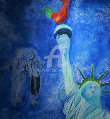 Peinture intitulée "CoqTail for Liberty" par Emma Henriot, Œuvre d'art originale, Huile