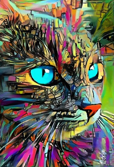 Galor, cat - mix media- 70 x 48 cm