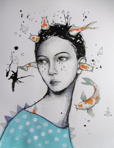 Dessin intitulée "II" par Catherine Cornec, Œuvre d'art originale, Acrylique