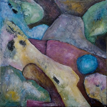 Peinture intitulée "promenade" par Philippe Langaud, Œuvre d'art originale, Huile Monté sur Châssis en bois