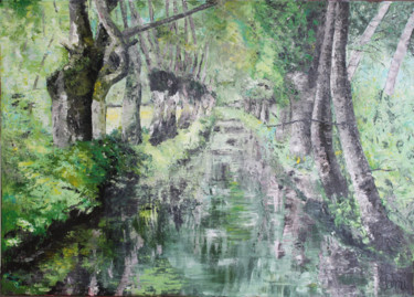 Painting titled "MARAIS POITEVAIN #a…" by Dominique Creuzet, Original Artwork, Oil