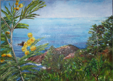 Painting titled "ESTEREL #artistsupp…" by Dominique Creuzet, Original Artwork, Oil