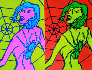 Painting titled "The Woman who has a…" by Hirotaka Suzuki, Original Artwork, Acrylic