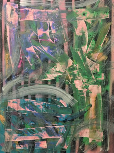 Peinture intitulée "Le zèbre roze arrozé" par Valérian Fuster, Œuvre d'art originale, Acrylique