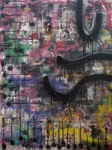 Peinture intitulée "Street-art incertain" par Valérian Fuster, Œuvre d'art originale, Acrylique