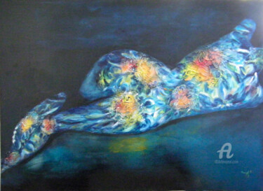 Peinture intitulée "femme2 vu par Dani" par Michèle Trotel, Œuvre d'art originale, Huile