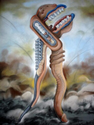 Dibujo titulada "Der Exzentriker / T…" por August Di Lena, Obra de arte original, Pastel