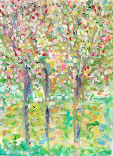 Painting titled "Slow, river flow…" by Jean Mirre, Original Artwork, Oil
