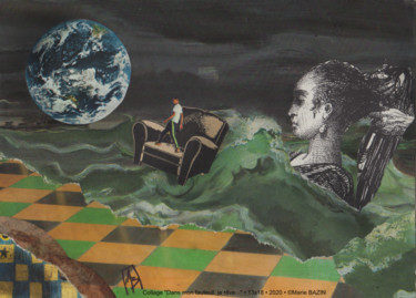 Collages titled "DANS MON FAUTEUIL,…" by Marie Bazin, Original Artwork, Collages Mounted on Other rigid panel