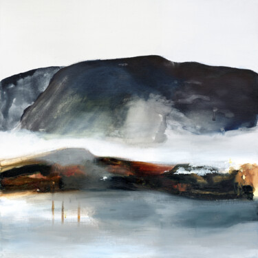 Painting titled "Solitude habitée 1" by Luc Andrieux, Original Artwork, Acrylic Mounted on Wood Stretcher frame