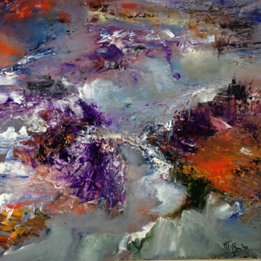 Painting titled "Le Passage #artists…" by Roche Marie T., Original Artwork, Oil Mounted on Wood Stretcher frame