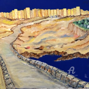 Painting titled "Citadelle" by Bernard Deboeuf, Original Artwork, Acrylic Mounted on Wood Stretcher frame