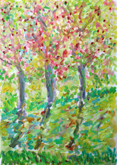 Painting titled "Soul,river flow" by Jean Mirre, Original Artwork, Oil