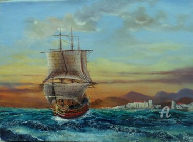 Peinture intitulée ""Le Soleil Royal" a…" par Gérard Pinel, Œuvre d'art originale, Huile