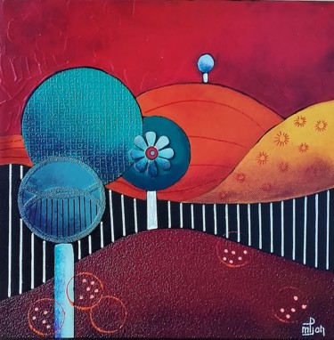 Peinture intitulée "Garden A" par Marie-Pierre Jan, Œuvre d'art originale, Acrylique