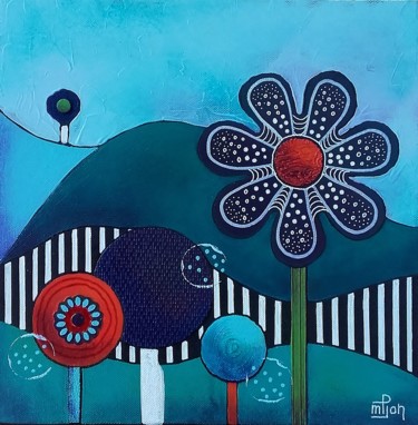 Peinture intitulée "Garden B" par Marie-Pierre Jan, Œuvre d'art originale, Acrylique