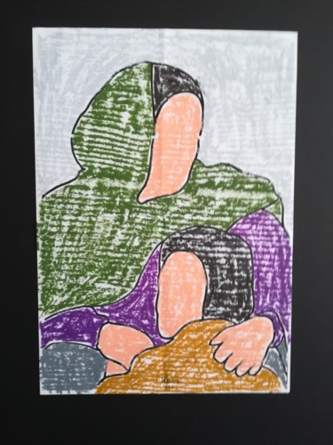 Painting titled "QX30" by Celestino Martins Soares Ferreira, Original Artwork, Pastel Mounted on Cardboard