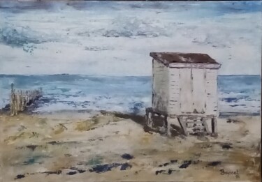 Peinture intitulée "Cabane en Calaisis" par Marie Baysset, Œuvre d'art originale, Acrylique Monté sur Châssis en bois