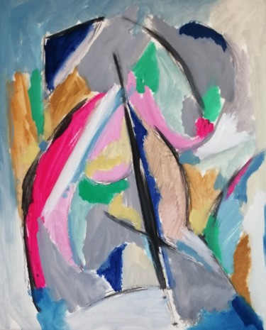 绘画 标题为“Abstraction polychr…” 由Martin Jobert, 原创艺术品, 油