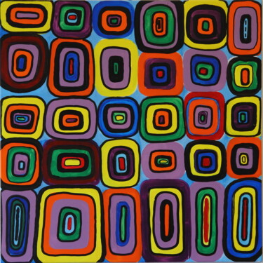 Painting titled "SQUEEZE SQUARE" by Philippe Combis (PhilIppe CBS), Original Artwork, Acrylic