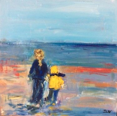 Peinture intitulée "Petite plage 3" par Isabelle Nativelle, Œuvre d'art originale, Acrylique