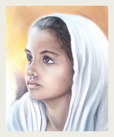 Dessin intitulée "LA DOUCEUR" par Cathy, Œuvre d'art originale, Pastel