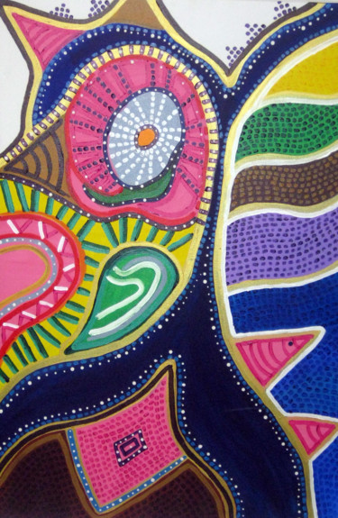Ζωγραφική με τίτλο "Pavo Real (Peacock)" από Jose Romero, Αυθεντικά έργα τέχνης, Ακρυλικό