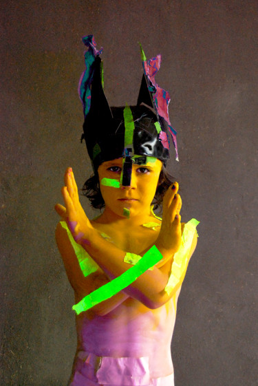 Photographie intitulée "Super-héros -croisée" par Frhégo, Œuvre d'art originale, Photographie numérique Monté sur Aluminium