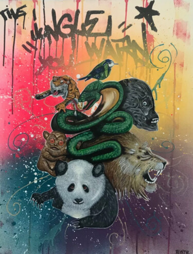 「The jungle you warn」というタイトルの絵画 Asteによって, オリジナルのアートワーク, スプレー式塗料