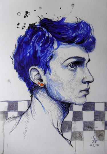 Dessin intitulée "III" par Catherine Cornec, Œuvre d'art originale, Encre