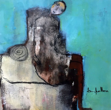 Painting titled "L'attente  #artists…" by Anne Guillon, Original Artwork, Acrylic