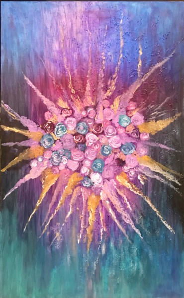 Peinture intitulée "The explosion" par Kholoud Androwis, Œuvre d'art originale, Huile
