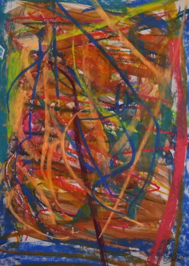 Painting titled "Couleurs Sourires /…" by Jean-Christophe Hilaire, Original Artwork, Pastel
