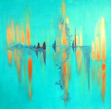 Peinture intitulée "Le temps de la lumi…" par Clau Redier-Clément, Œuvre d'art originale, Acrylique Monté sur Châssis en bois
