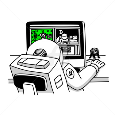 Digitale Kunst mit dem Titel "Moon landing" von V Karaba, Original-Kunstwerk, 2D digitale Arbeit