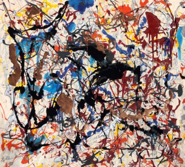 Pittura intitolato "N101 Abstract Expre…" da Robert Miskines, Opera d'arte originale, Smalto
