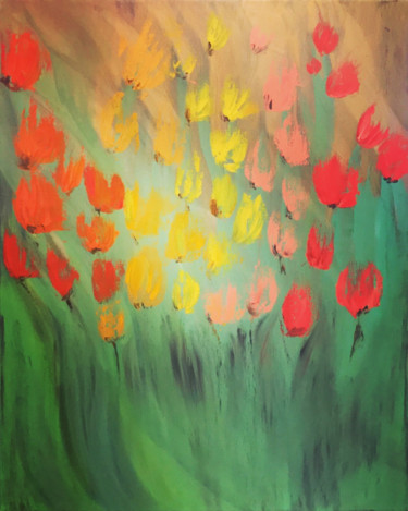 绘画 标题为“Tulips” 由Kholoud Androwis, 原创艺术品, 油