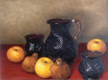 Painting titled "Натюрморт с граната…" by Igor Bochkarev (I B), Original Artwork, Oil
