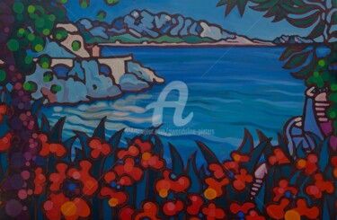 Peinture intitulée "la corniche Marseil…" par Gwendoline Pieters, Œuvre d'art originale, Huile Monté sur Châssis en bois