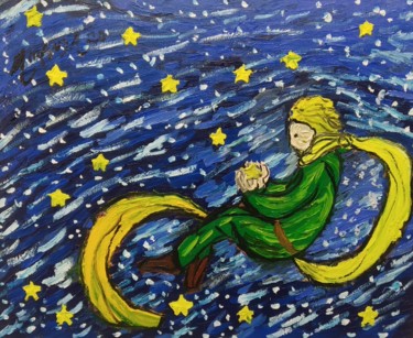 Painting titled "The little Prince -…" by João Miranda, Original Artwork, Oil