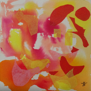 Painting titled "Les poules 2" by Sandra Vigouroux, Original Artwork, Watercolor