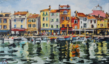 Peinture intitulée "Rêve d'apéro au sol…" par Pascal Brachet, Œuvre d'art originale, Huile