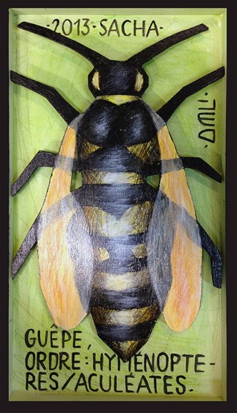 Painting titled "Guêpe" by Sacha Schwarz, Original Artwork, Acrylic