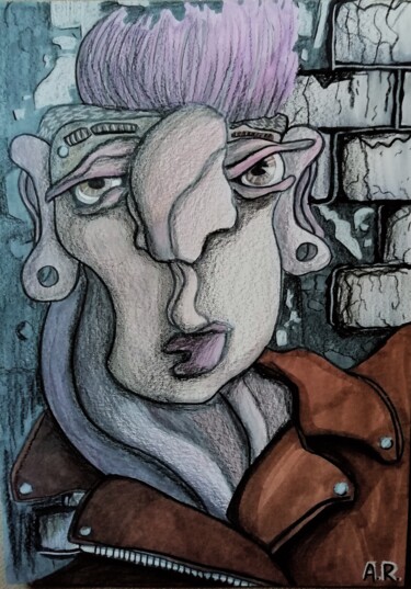 图画 标题为“Just a random passer” 由Anna Reshetnikova, 原创艺术品, 标记