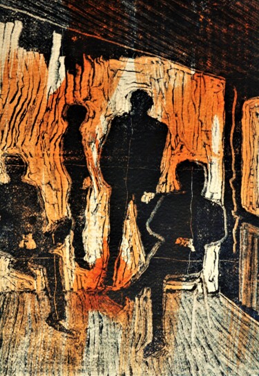 Printmaking titled "Confinement 14" by Philippe Casaubon, Original Artwork, Monotype