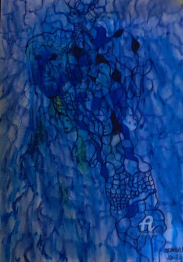 Drawing titled "Théâtralisation gén…" by Steeve Tabar, Original Artwork, Pastel
