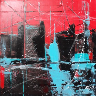 Peinture intitulée "monotype rouge 4" par Elma Sanchez Le Meur, Œuvre d'art originale, Acrylique Monté sur Châssis en bois