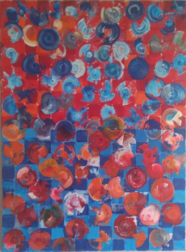 Peinture intitulée "red'y'night" par Pascal Piguel, Œuvre d'art originale, Acrylique